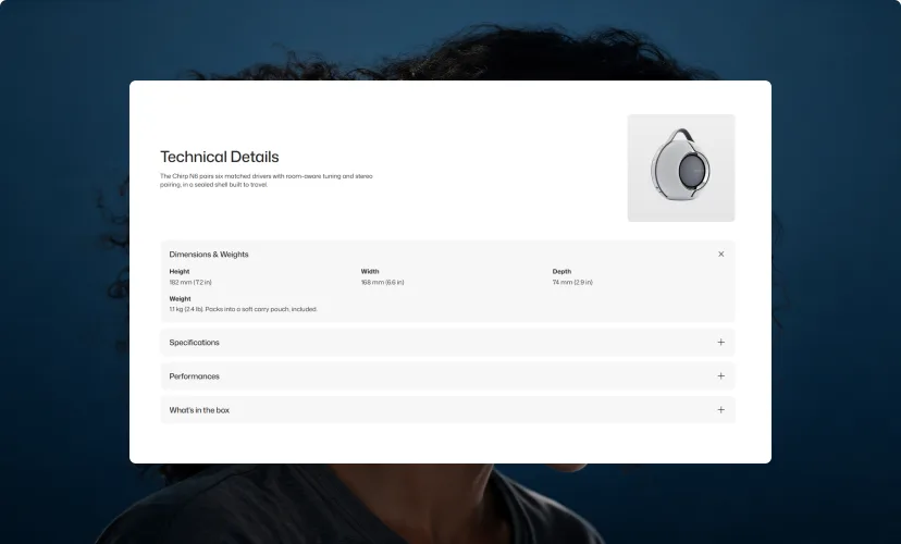 Technical details section