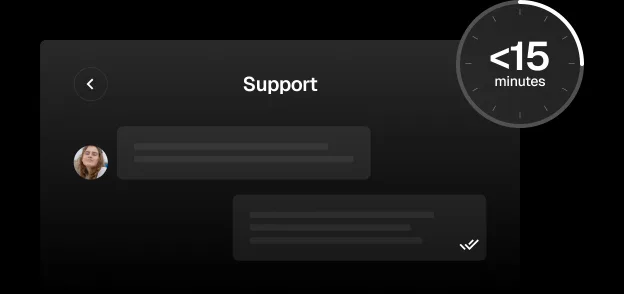 Support replies in under 15 minutes